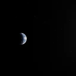 Blue Earth Planet in Space