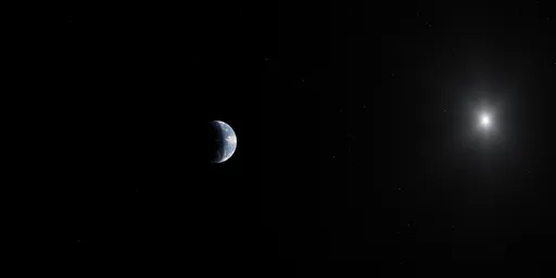 Blue Earth Planet in Space