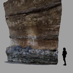 Highly detailed 3D scanned cliff model for Blender, ideal for realistic environmental scenes.