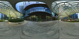 In front of the building