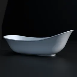 Detailed 3D model of a modern, sleek freestanding bathtub with a minimalist design, ideal for architectural visualization.