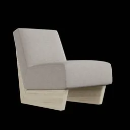 Modern 3D-rendered armchair with clean design, optimized for Blender, suitable for interior modeling and virtual staging.