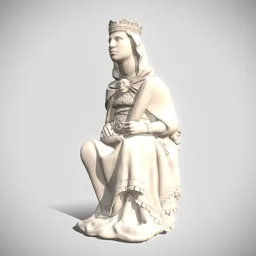 Detailed 3D model of seated figure "Roma," inspired by Fontana Maggiore Perugia, for Blender artists.