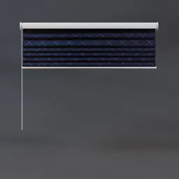 Detailed 3D model of royal blue Roman blinds with realistic textures for Blender rendering.