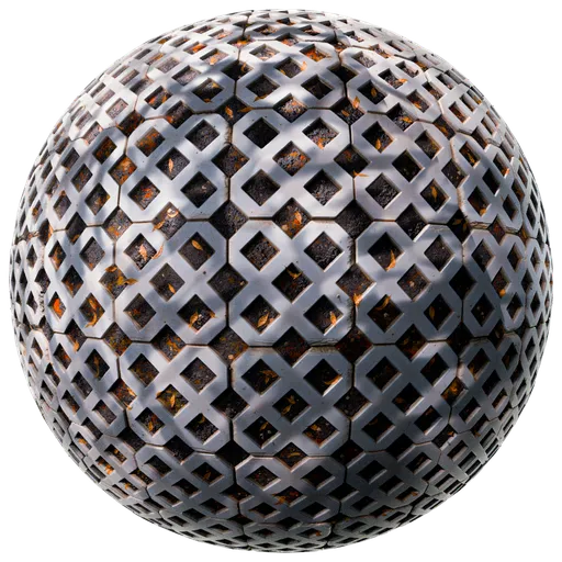 Detailed PBR texture of weathered crosshatch pattern with moss for 3D models, high-res 4096px design by SubdiVisors Studio.