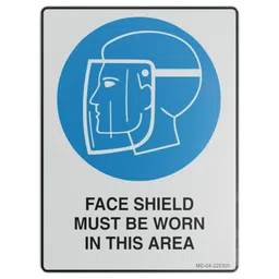 Detailed 3D model of a safety sign for required face shield use, compatible with Blender software.