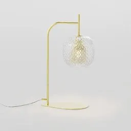 Glass and brass table lamp