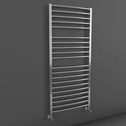 Realistic 3D model of a wall-mounted towel-rail radiator for bathroom visualization in Blender.