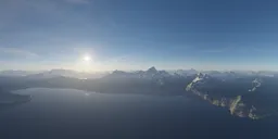 Aerial Mountain Landscape Sunny