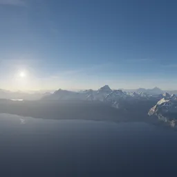 Aerial Mountain Landscape Sunny