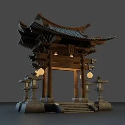 Traditional Japanese Torii Shrine Gate