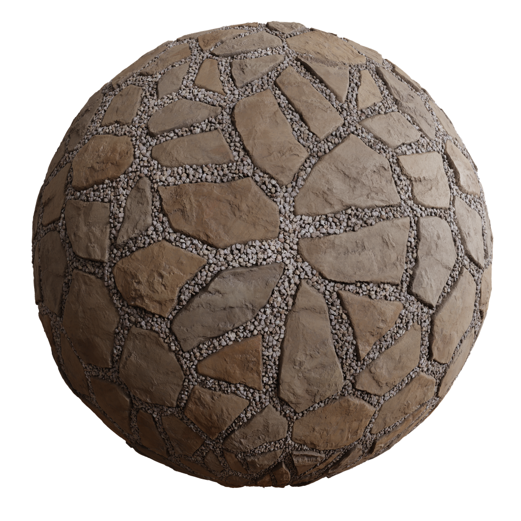 Pea Gravel Patio FREE paving materials BlenderKit