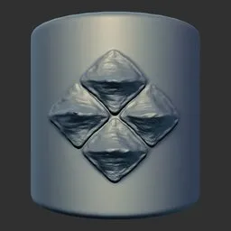 3D sculpting brush imprint of dragon scales for reptilian skin texture modeling in Blender 3D