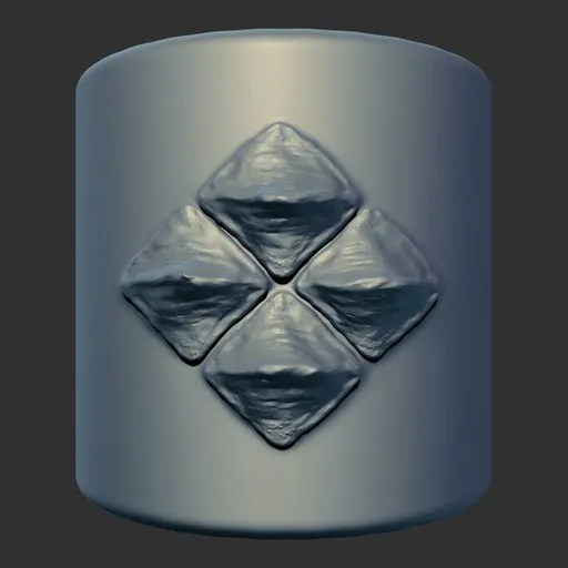 3D sculpting brush imprint of dragon scales for reptilian skin texture modeling in Blender 3D