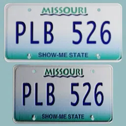 Missouri Licence plate PL