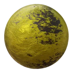 High-resolution PBR texture of distressed gold foil suitable for Blender 3D and other applications.