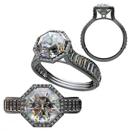 Fancy Diamond Daisy Mae Cut Wedding Ring