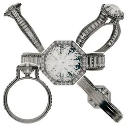 Fancy Diamond Daisy Mae Cut Wedding Ring