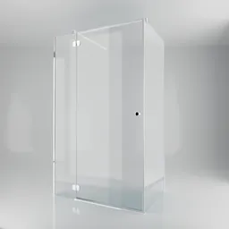 Detailed 3D model rendering of modern, spacious Torrenta KDJ glass shower enclosure for Blender design.