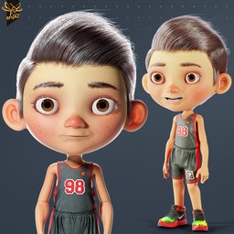 Boy Character in Disney-Style-rigged