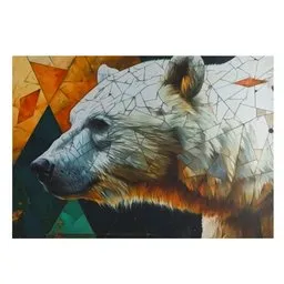 Geometric colorful bear painting