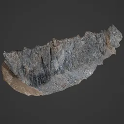 Detailed 3D model of a rocky cliff terrain for Blender, perfect for realistic environment creation.