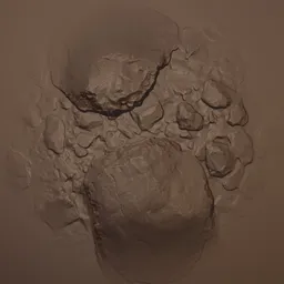 Boulder Rock Rugged Ground Brush