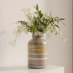 White Wildflower Ceramic Vase