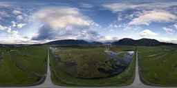 Mountain Meadows Landscape Clouds Sunset