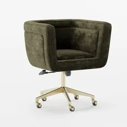 Velvet swivel office chair