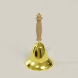 Brass School Bell with Wood Handle