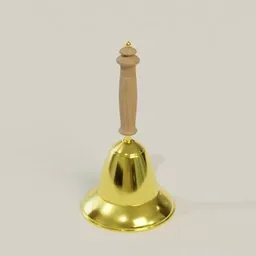 Classic Brass School Bell with Wood Handle