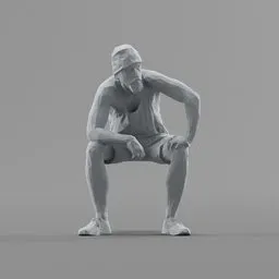 Lowpoly Male Sitting