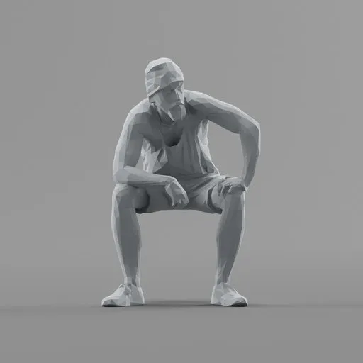 Lowpoly Male Sitting