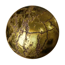 Gold Metallic Cracked  Surface