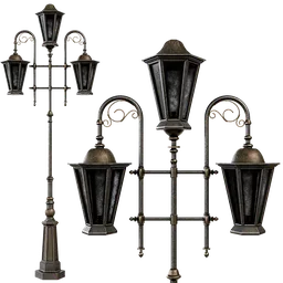 Three-headed street lantern