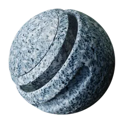 High-resolution PBR texture of unpolished oceanic blue granite with natural mineral details for 3D applications.
