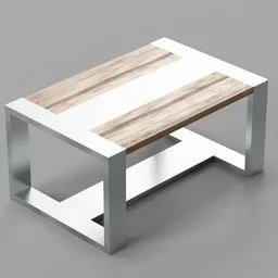 Modern Metal And Wood Coffee Table