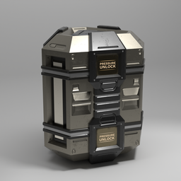 Scifi Hexagon Loot Crate Metallic Box