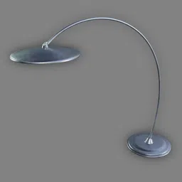 "Elegant curved floor lamp 3D model with metallic finish, perfect for interior design renderings in Blender."