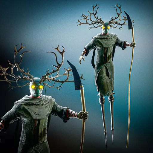 The Antlered Reaper rigged game ready