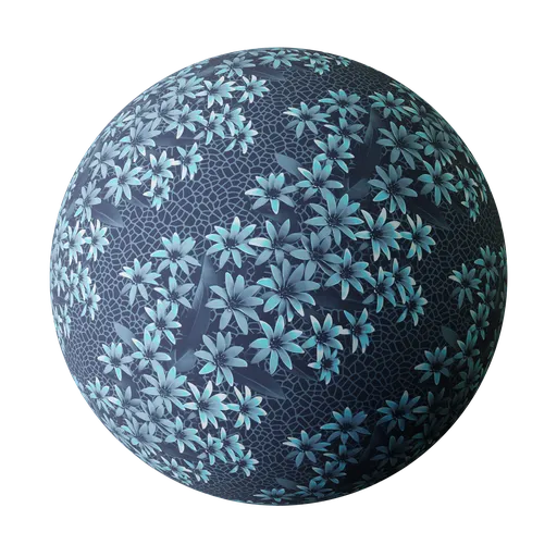Versatile Floral Wallpaper PBR texture for 3D models, editable for perfect scene integration.