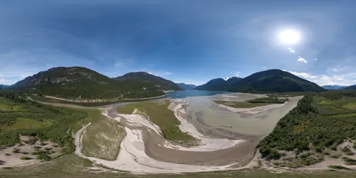Sunny Valley Mountain Landscape
