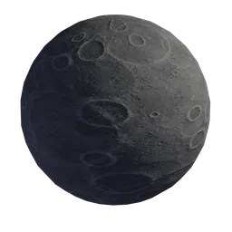 Highly detailed PBR moon surface texture for 3D modeling and rendering in Blender and other 3D software.