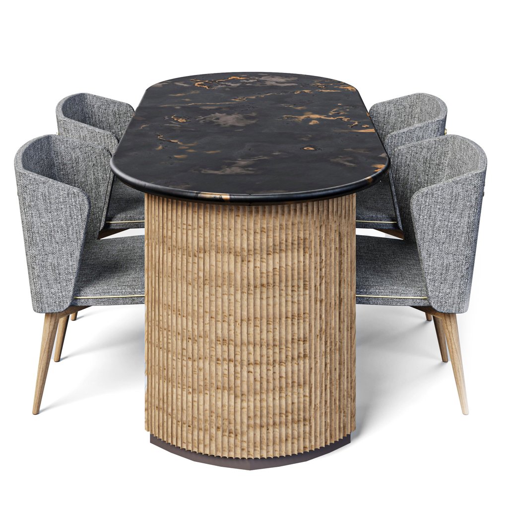 POVISON Oval Dining Table | Tables Models | BlenderKit