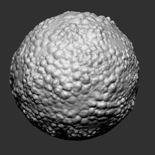 3D sculpting brush effect for Blender, simulating rough creature skin texture for detailed monster modeling.