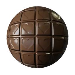 High-quality PBR rendering of a realistic chocolate texture, ideal for 3D modeling in Blender and other software.