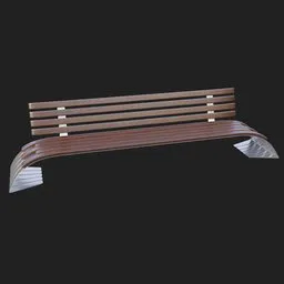 High-quality 3D model of contemporary street bench, ideal for urban scene rendering in Blender.