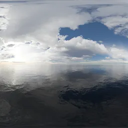 Puffy Clouds Day at Ocean