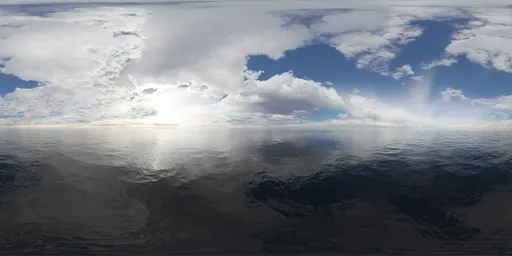 Puffy Clouds Day at Ocean